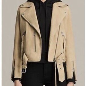 PLAIT BALFERN SUEDE BIKER JACKET ALLSAINTS 0/2